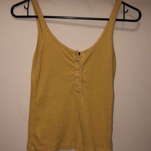 mustard yellow button tank top